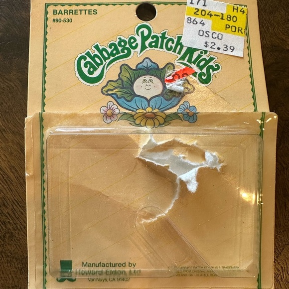 Vintage 1983 Cabbage Patch Kids Pair of Barrettes Blue Dress Hair Clips - Picture 5 of 8